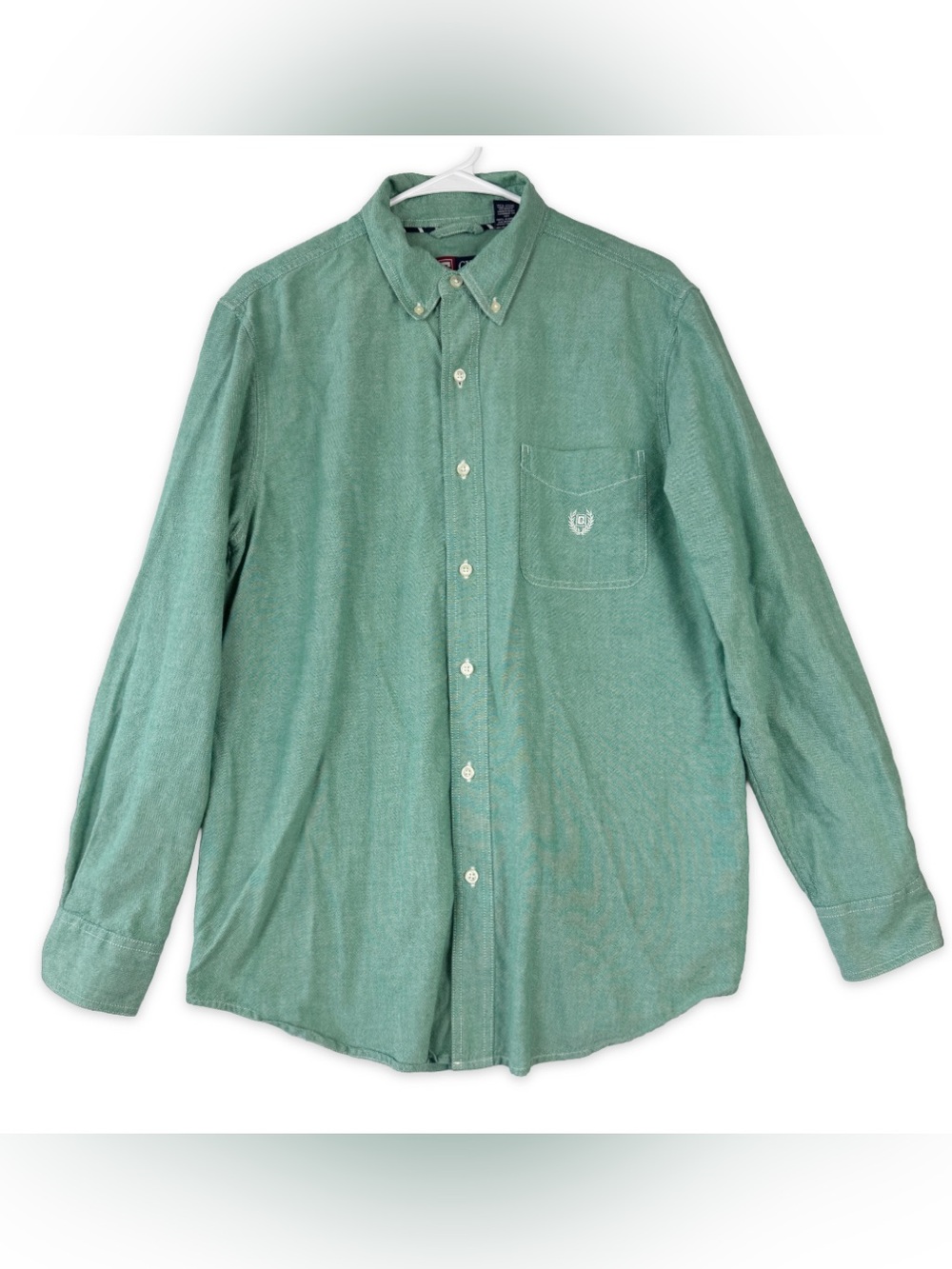 Chaps‎ Button Down Shirt Mens M Medium Green Long Sleeve Cotton